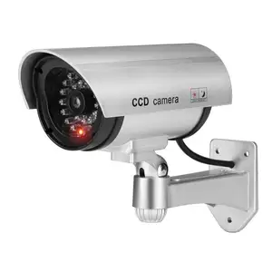 IHUAlite de alta simulación CCTV 1 rojo intermitente LED de interior al aire libre Seguridad de vigilancia falsa Cámara