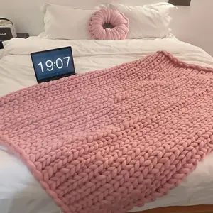 Cobertor super grossíssimo de malha com fio de tubo de algodão para braço de tricô Cynthia, mais vendido em 2024, super grosso e gigante