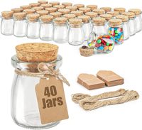 Petits pots en verre personnalisés avec logo, 3,4 oz, avec couvercles, mini pots cadeaux en verre, parfaits pour les fêtes de naissance, les mariages, les dragées et l'emballage de bonbons