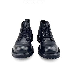 Zapatos de cuero de alta gama para hombre, botas de trabajo de cuero vacuno de primera calidad, botines retro de caña alta. - Product Image 6