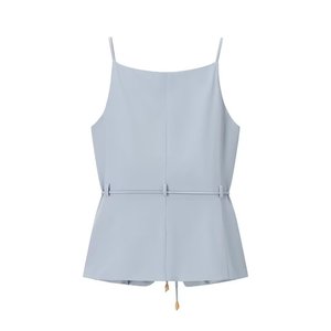SHENZHU 女式两件套，无袖纽扣吊带背心+高腰阔腿裤，休闲办公套装 - Product Image 4
