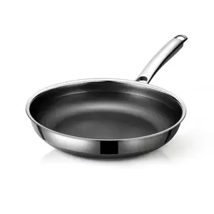 Factory Non Stick Better Than Honeycomb Pans Triply Stainless Steel Fry Pan Non Cast Iron Frying Pans Skillets