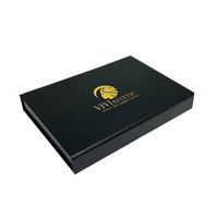 Maßgeschneiderte Luxus-Geschenkbox in Schwarz mit Magnetverschluss für VIP- und Mitgliedskarten, Stabile Kartonverpackung mit EVA-Einlage für Visitenkarten
