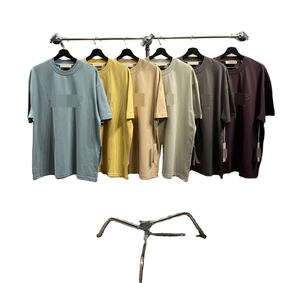 Camiseta FO Morandi Color G de Doble Línea ESS Tridimensional de Manga Corta, Estilo Americano, Holgada, Unisex, para Parejas - Product Image 1