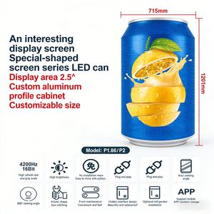 Écran LED 3D d'intérieur irrégulier géant gonflable en forme de canette de boisson, télécommande, multicolores, publicité sans fil, alimentation CA, garantie 1 an - Product Image 1