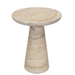 Mesa de Centro Móvil de Estilo Vintage con Aspecto de Travertino para Sala de Estar, Hotel y Casa de Huéspedes - Mesa Esquinera Pequeña de Diseño Ligero y Lujoso - Product Image 5