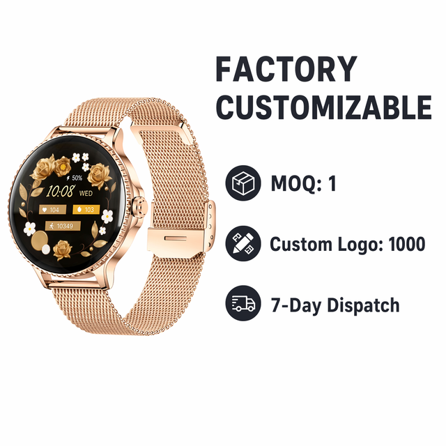 I225 Elegant Women Smart Watch, Premium Metal Strap, BT Call, Multi-Sport Modes, Custom Interactive Dials Instant Message Alerts