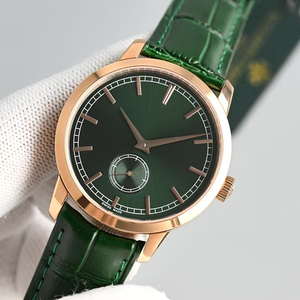 Reloj de Oro Rosa con Esfera Verde Sunburst, Resistente al Agua, Mecánico, con Segundero Pequeño, Nuevo Modelo 2026, Reloj de Vestir de Lujo para Caballero, Correa de Cuero - Product Image 1
