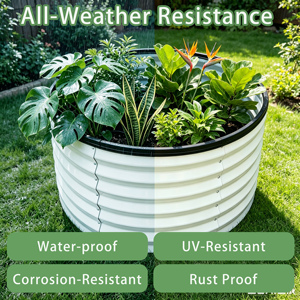Modular Corrugated Rustproof Heavy Duty Raised Garden Bed Outdoor Metal <b>Planter</b> Box for Backyard Patio <b>Vegetables</b> Flowers Herbs - Product Image 2