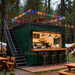 ร้านอาหารร่วมสมัย ร้านกาแฟเคลื่อนที่ บ้านตู้คอนเทนเนอร์สำเร็จรูป คีออสก์สำเร็จรูป แข็งแรง ทนทาน - Product Image 4