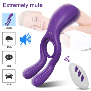 Anillo Vibrador de Pene de Silicona de Doble Cabeza ALWUP para Hombres, Retrasa la Eyaculación, <span class=keywords><strong>Erección</strong></span>, 12 Vibraciones, Múltiples Estimulaciones, Juguetes para Parejas - Product Image 6