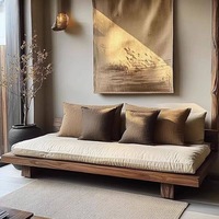 Ensemble de canapés en bois massif pour salon ou maison d'hôtes, design moderne et luxueux, trois places, couleur personnalisable