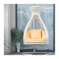 Patio wasserdichter Rattan Blumenvase Stuhl Garten garten Garten hängen Eierschalen förmigen Schaukel korb