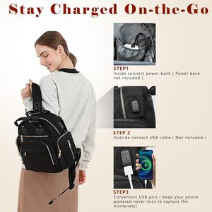 Tas Travel Mini lucu untuk ibu, tas punggung popok bayi kecil dengan Port pengisi daya USB, tas basah kering, klip kereta bayi