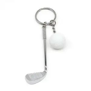 Vente en gros logo personnalisé club de golf sport souvenir cadeau balle de golf en métal porte-clés