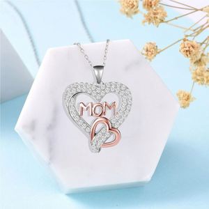 Collier SPJ Best-seller en argent sterling S925 rhodié avec pendentif double cœur pavé de zircone cubique 5A, bijoux fins pour femme, idéal pour les fêtes - Product Image 4