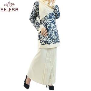 <span class=keywords><strong>Bangkok</strong></span>新款马来西亚凯布亚宽松上衣配大发袖时尚印花花裙Teluk Belanga Baju Kurung - Product Image 5