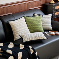 Housse de coussin carrée en chenille, luxe léger, sensation haut de gamme, salon, motif en arête de poisson, jacquard moderne, écologique, personnalisable