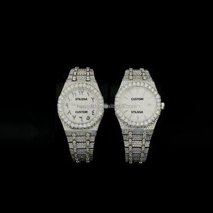 Nouvel arrivage Montre-bracelet à quartz de luxe pour hommes Original Moissanite Diamond Chronograph Pointer Dial 43mm Business Band Antique - Product Image 4