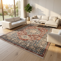 Tapis persan vintage antidérapant, lavable, résistant à l'usure, tapis de sol doux pour salon, chambre, entrée, décoration intérieure