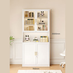 Estantería de acero abierta, puerta <span class=keywords><strong>blanca</strong></span> de doble acristalamiento, de suelo a techo, almacenamiento hueco, ignífugo, impermeable y a prueba de herrumbre para dormitorio - Product Image 2