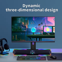 Barra de Sonido Bluetooth RGB Brillante de 6W con Subwoofer, Altavoces Portátiles para Juegos de PC con Sonido Envolvente 3D