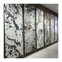 Ubin Porselen Sintered Stone Ukuran Besar 1200x2400, Motif Marmer Putih Calacatta, untuk Latar Belakang TV, Kamar Tidur, dan Ruang Tamu, Gaya Modern