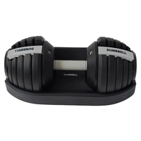 Haltères réglables à 22 niveaux, 3-24 kg, avec réglage rapide, haltères tout-en-un avec base pour entraînement complet du corps à domicile