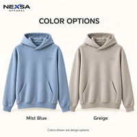 Sweat à capuche bleu poudré personnalisé de qualité supérieure avec logo tonal sur la poitrine, en coton doux, motif graphique lettré, style streetwear minimaliste décontracté, vente en gros