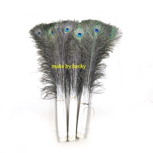 Plumas <span class=keywords><strong>de</strong></span> pavo real naturales <span class=keywords><strong>de</strong></span> 80-90cm blanqueadas y teñidas en colores variados para <span class=keywords><strong>manualidades</strong></span> <span class=keywords><strong>de</strong></span> <span class=keywords><strong>Pascua</strong></span> y Navidad, Carnaval - Product Image 5