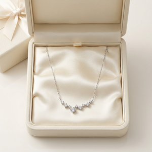 Hong Kong Wholesale Exquisite Diamond Design Jewelry 18K <b>Solid</b> White <b>Gold</b> Natural Diamond Daily Wearing Chain <b>Pendant</b> Necklace - Product Image 6