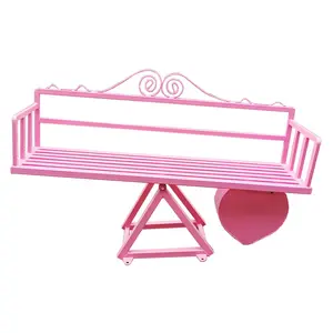 funy other amusement park products pink bench unpowered entertainment equipment outdoor lovers' seats for sale