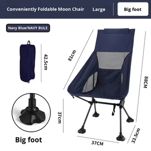 Chaise de camping pliante portable et respirante pour l'extérieur, chaise de plage anti-affaissement à pieds de grenouille, chaise de loisirs - Product Image 6