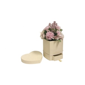 Factory Wholesale <strong>Heart</strong> <strong>Shape</strong> Wedding Rose Hat Flower <strong>Boxes</strong> with Drawer - Product Image 2