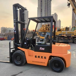 Used Hangzhou 3.5Ton H35 Diesel Forklift in Wholesale Price Fwd Drive Solid <b>Tires</b> 1220mm Fork Length Secondhand Hangzhou H35 - Product Image 4
