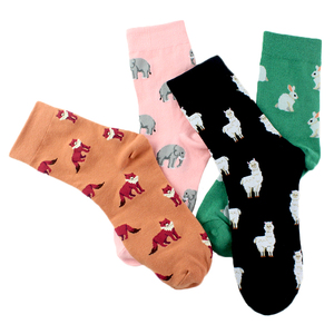 <span class=keywords><strong>Chaussettes</strong></span> pour femmes à motif OEM, animaux, éléphant, mouton, <span class=keywords><strong>renard</strong></span>, lapin, <span class=keywords><strong>chaussettes</strong></span> en coton amusantes pour femmes - Product Image 2