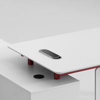Scrivania Direzionale a L Allungabile in Legno dal Design Moderno, con Telaio in Alluminio, Pannelli Modulari, per Ufficio Ergonomico, Garanzia 5 Anni, per Villa