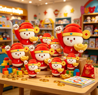 Boneka Dewa Kekayaan Lucu Karakter Festival Cina untuk Dekorasi Liburan Grosir Boneka Dewa Kekayaan