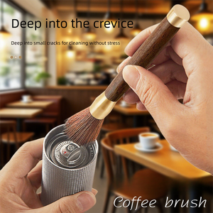 Accessori caffè eco-friendly in legno lungo manico caffè spazzola polvere multiuso per la casa - Product Image 5