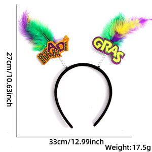 Mujeres Mardi Gras plumas tocados lentejuelas diadema sombrero traje fiesta carnaval púrpura verde diademas brillo diademas - Product Image 6