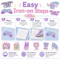 Lot de patchs brodés thermocollants et à coudre Kawaii pastel, motifs rétro (téléviseur, caméra, manette de jeu, cassette, ventilateur)