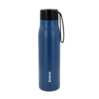 Bouteille isotherme OEM 500 ml au design classique, en acier inoxydable à double paroi, avec corde, pour le sport et la gym