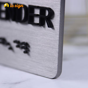 Letrero personalizado de acero inoxidable y plata cepillada, señal de barrera para el baño, señal Braille, gran oferta, 2022 - Product Image 4