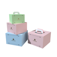 Caja Plegable Personalizada para Cupcakes, Caja Transparente de PET para Pan, Pasteles y Productos de Panadería, con Ventana y Asa