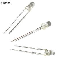 IR eau claire ronde LED 2V infrarouge 740nm 3mm Dip IR LED émetteur infrarouge LED Diode