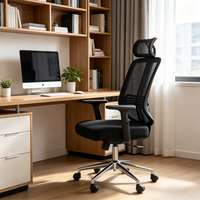 Chaise de bureau pivotante avec système de verrouillage inclinable et accoudoirs réglables pour le bureau et l'étude