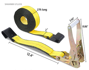 Sangle d'arrimage à cliquet avec double crochet en J, sangles <span class=keywords><strong>de</strong></span> cargaison à haute résistance <span class=keywords><strong>pour</strong></span> déménagement, camions, remorques, motos, kayaks, quincaillerie <span class=keywords><strong>de</strong></span> toit <span class=keywords><strong>de</strong></span> <span class=keywords><strong>voiture</strong></span> - Product Image 2
