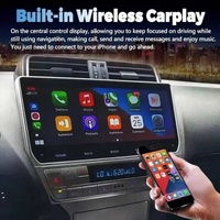 Écran tactile capacitif QLED 12,3 pouces Android 15 DSP GPS Lecteur multimédia de tableau de bord 1 an pour Land Cruiser Prado 150 2017-2020