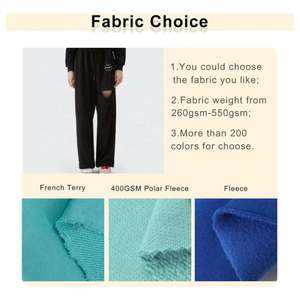 OEM Custom Logo <b>Wide</b> <b>Leg</b> Sweatpants French Terry <b>Joggers</b> Plus Size Plain Hole Oversized Street Print Straight <b>Joggers</b> for Women - Product Image 2