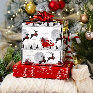 Christmas Wrapping <b>Paper</b> Silver-red double-sided wrapping <b>paper</b> deer sled <b>pattern</b> wrapping <b>paper</b> Metallized wrapping <b>paper</b> - Product Image 1